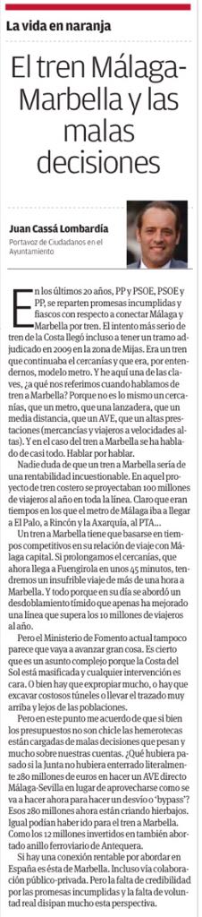 Juancassa's tweet photo. Comparto artículo en @viva_malaga sobre la eterna promesa de conectar #Málaga y #Marbella por #tren

https://t.co/kVFqx4NsRY https://t.co/gnweemY9fG