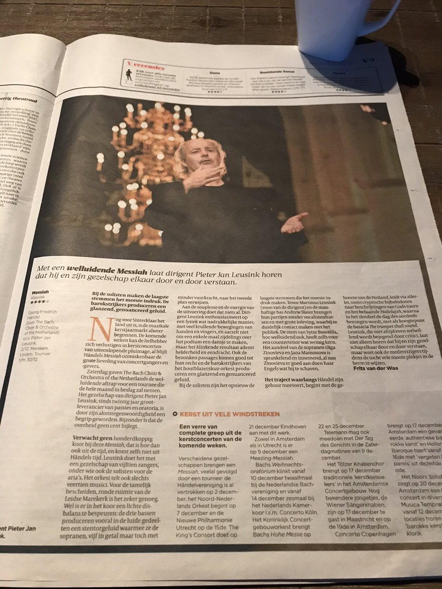 beleefklassiek's tweet photo. 4* recensie in de @volkskrant vandaag voor onze eerste Messiah uitvoering in de @Mare_Kerk #Leiden afgelopen weekend. #messiah #händel #Fritsvanderwaa #Volkskrant https://t.co/QCt2OPBIUM