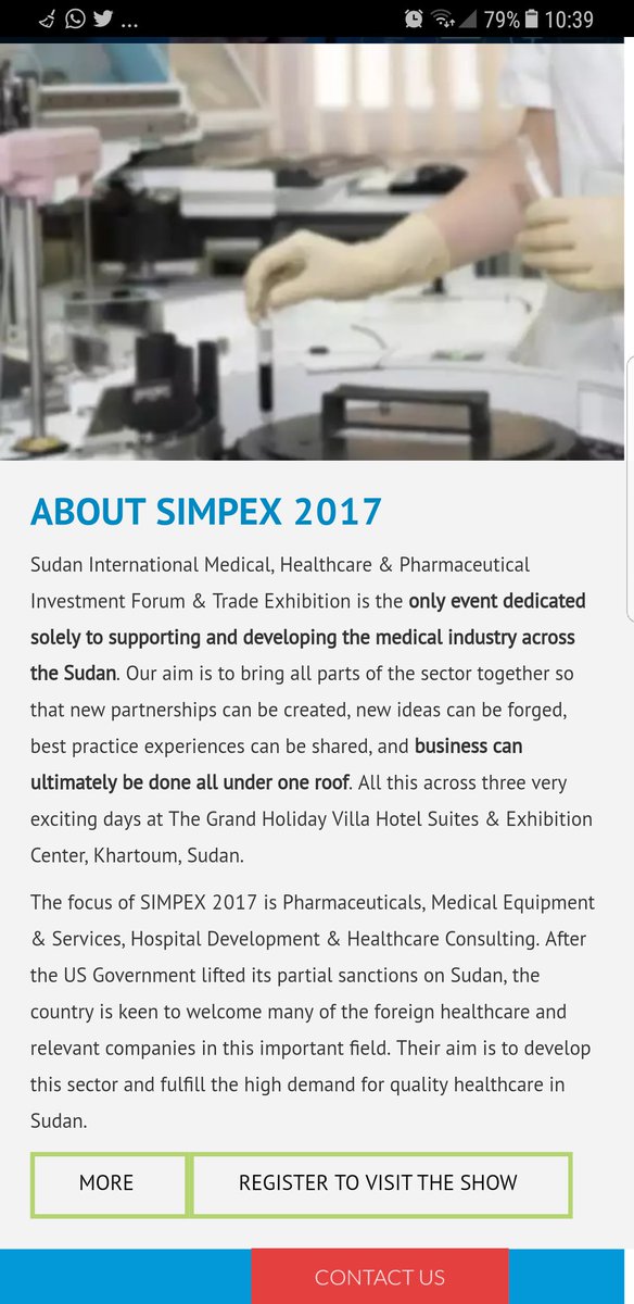 musaadabdullah2's tweet photo. https://t.co/cErY0Ey8WA

Today I'm attending #SIMPEX  2017 at Grand Holiday Villa, Khartoum, #Sudan, looking forward to meet with friends and colleagues. https://t.co/zFWSrRl397
