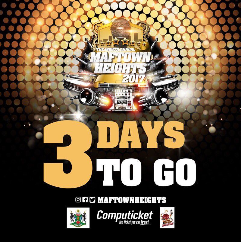 Viibe_Up's tweet photo. Catch us Live at the 8th Annual #MAFTOWNHEIGHTS2017 Viibing it up with all the Motswako A-listers. #IssaVive #Viibe_Up #MahikaMahikeng https://t.co/Fh6ebaXeL6