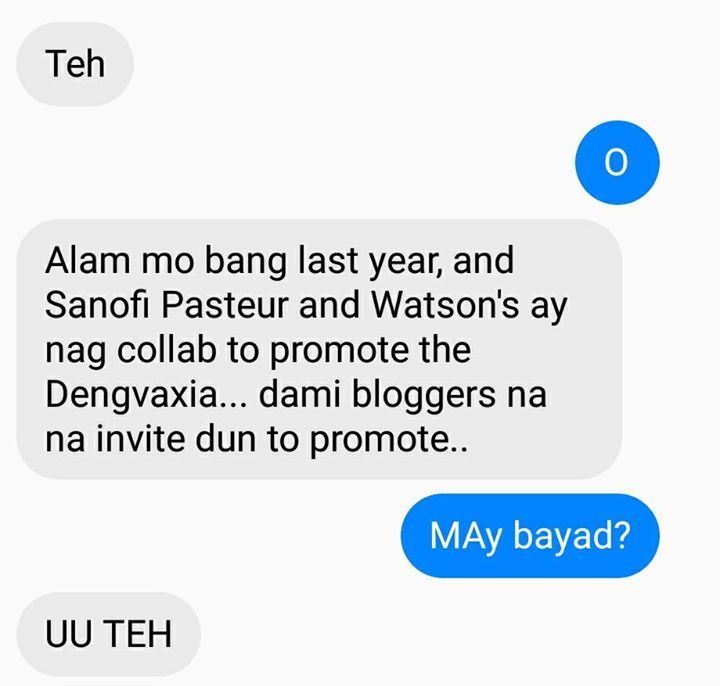 ThinkingPinoyPH's tweet photo. #DengGate: Sanofi has paid bloggers to PROMOTE Dengvaxia before. Are they paying bloggers to defend them right now? https://t.co/q32WoYd5q0 https://t.co/QVWUlLiJyn