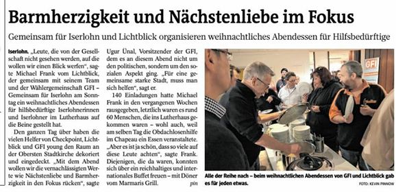 Iserlohner's tweet photo. Der IKZ unsere gemeinsame Aktion vom 1. Advent mit einem redaktionellem Bericht bedacht. https://t.co/bft9cyWhYK