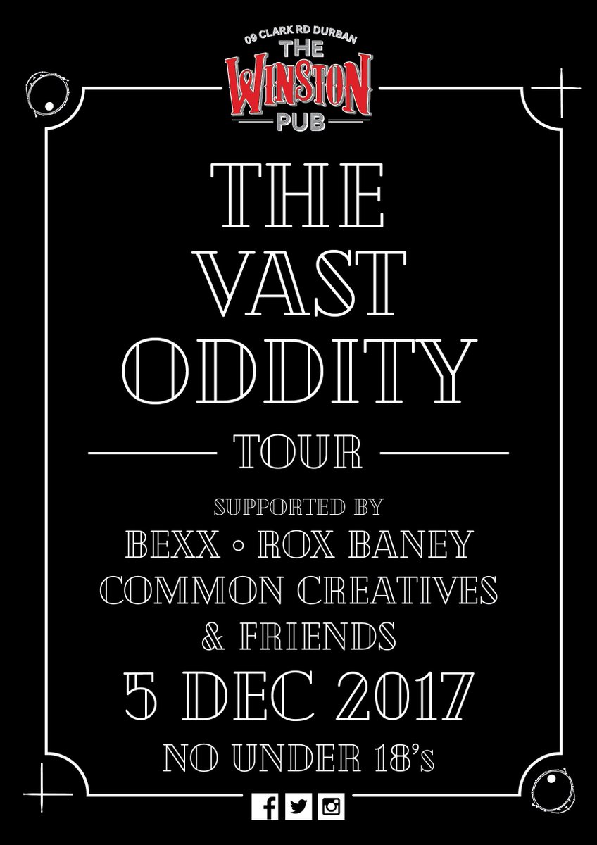 commoncreativez's tweet image. Swing on down to @TheWinstonPub tonight for some JHB loving from The Vast Oddity, joined by a bunch of locals and a surprise &amp;lt;3

facebook.com/events/1555780…