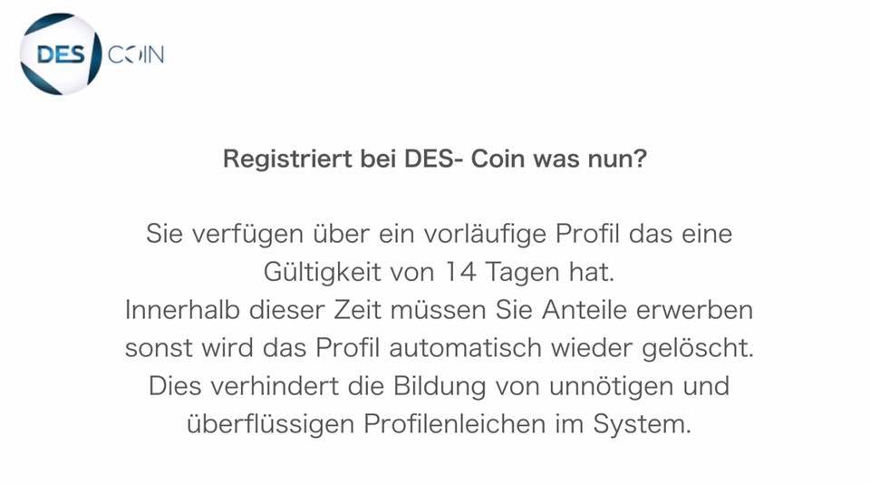 coinexperte's tweet photo. Was passiert nach der Registrierung? des-coin.de
#descoin #crypto #coins #investment #invest #money #blockchain https://t.co/Apue4VjWS0