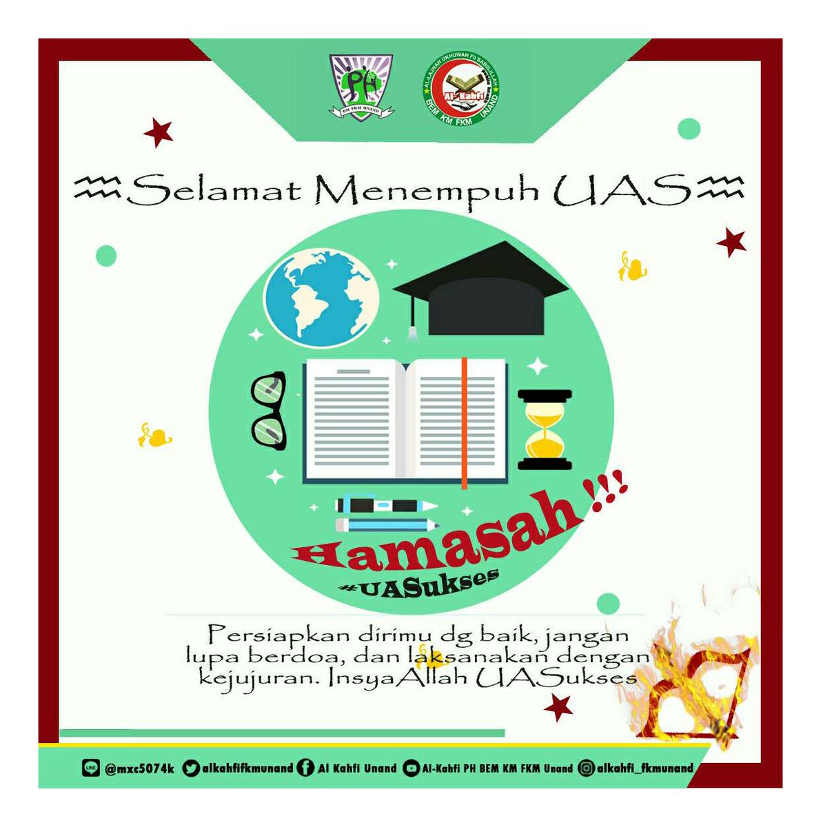 alkahfifkmunand's tweet photo. Selamat menempuh ujian akhir semester ganjil!!!
semoga memperoleh hasil yang lebih baik dari sebelumnya☺. Aamiiin.. https://t.co/vMaL7H2Gpq