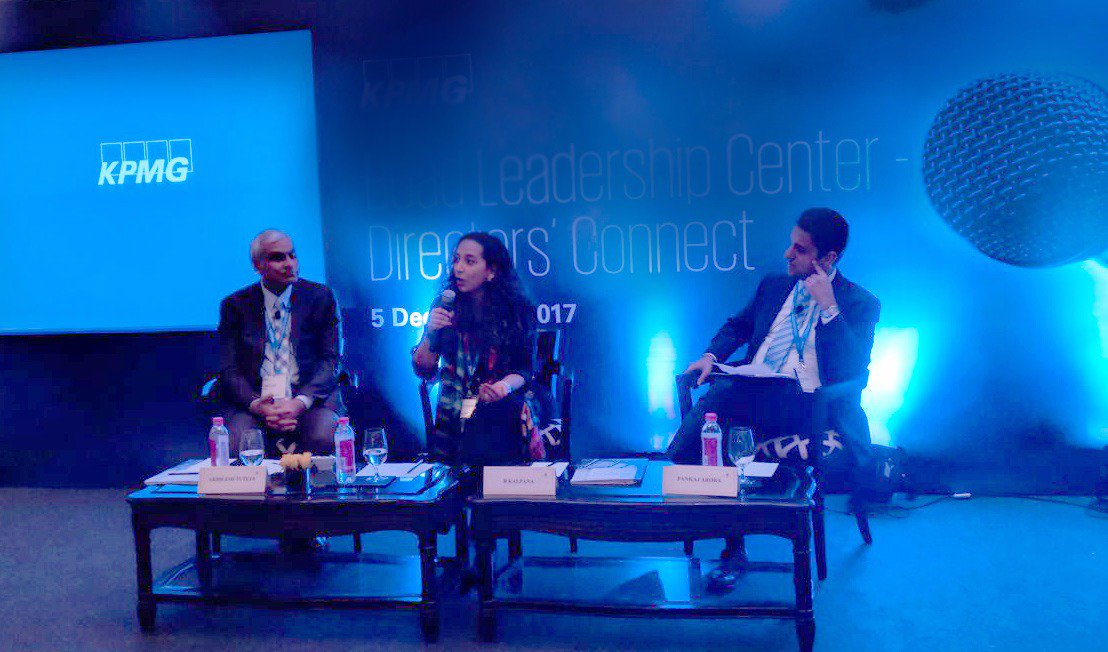 KPMGIndia's tweet photo. Boards must pay attention to artificial intelligence, cyber security and machine learning, is the view of the panel of experts at #KPMG’s #BoardLeadershipCenter (India) #DirectorsConnect 2017. #KPMGIndiaBLC https://t.co/tXQckyUHk6