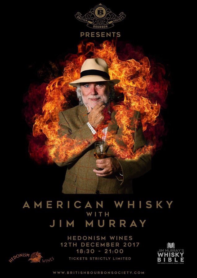 One week to go! Jim Murray, an epic American whisky lineup ... @BritishBourbon can’t wait! @Hedonism_Wines #SoldOut #Bourbon #RyeWhiskey #BritishBourbonSociety