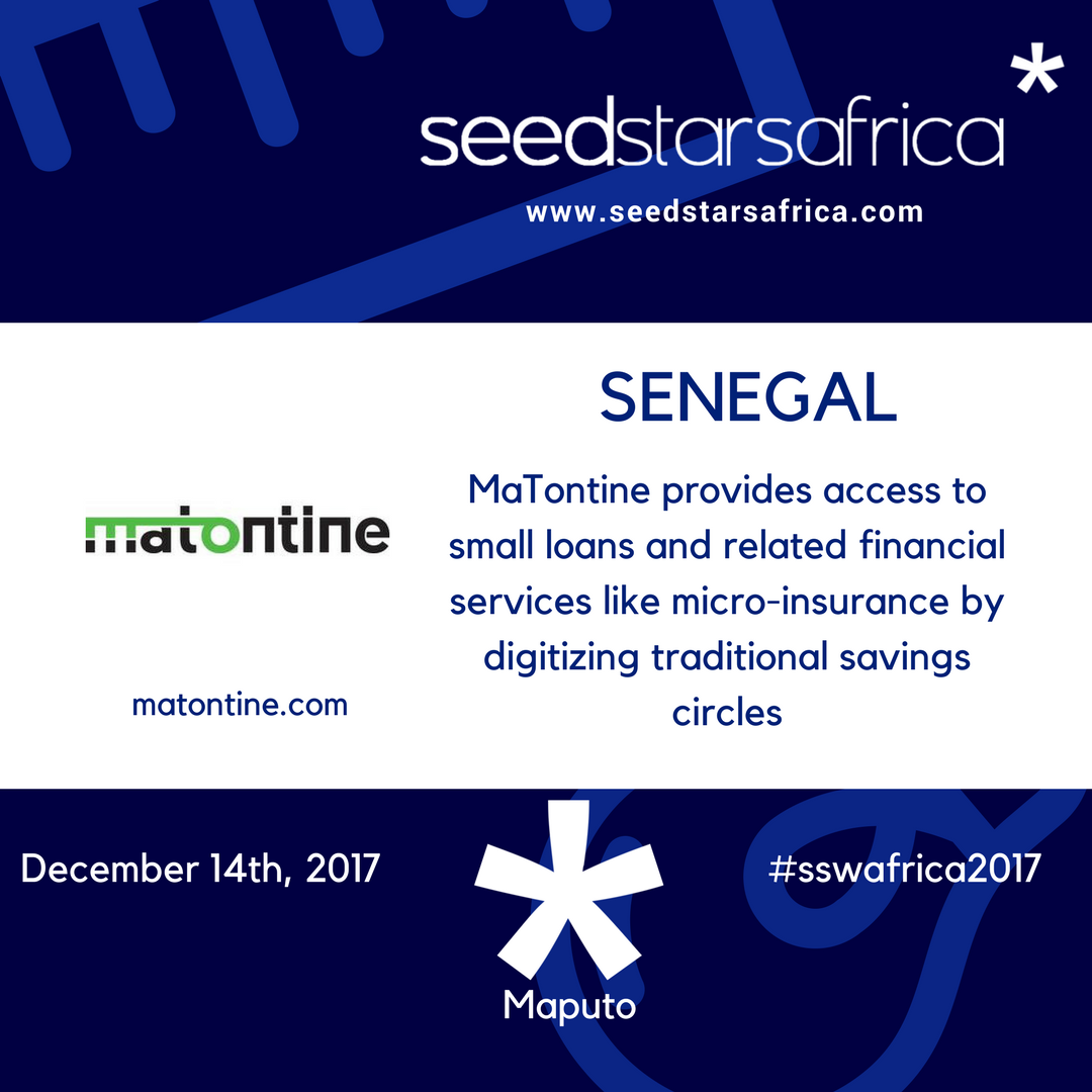 #Senegal's very own #MaTontine is also going to be at the #sswafrica2017 summit! MaTontine provides access to small loans and related financial services like micro-insurance by digitizing traditional savings circles