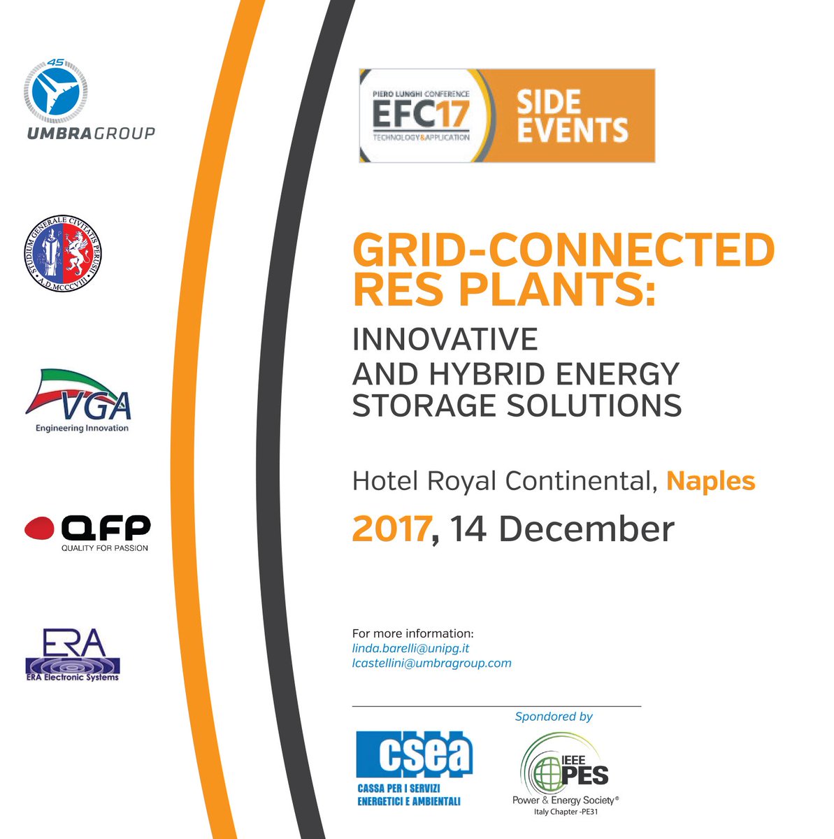 UMBRAGROUP's tweet photo. UmbraGroup, nel contesto del progetto TVB (Tecnologia Volano-Batteria), ha organizzato un WORKSHOP su soluzioni innovative di stoccaggio dell'energia con impianti RES collegati alla rete come evento parallelo della conferenza #EFC2017 il 14 Dicembre 2017 .
https://t.co/SiFpiy1HZ2 https://t.co/MLwksZQiab