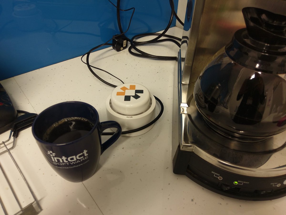 Best use of tech yet! Our <a href="/officialbttn/">bttn</a> tells everyone when coffee is ready!