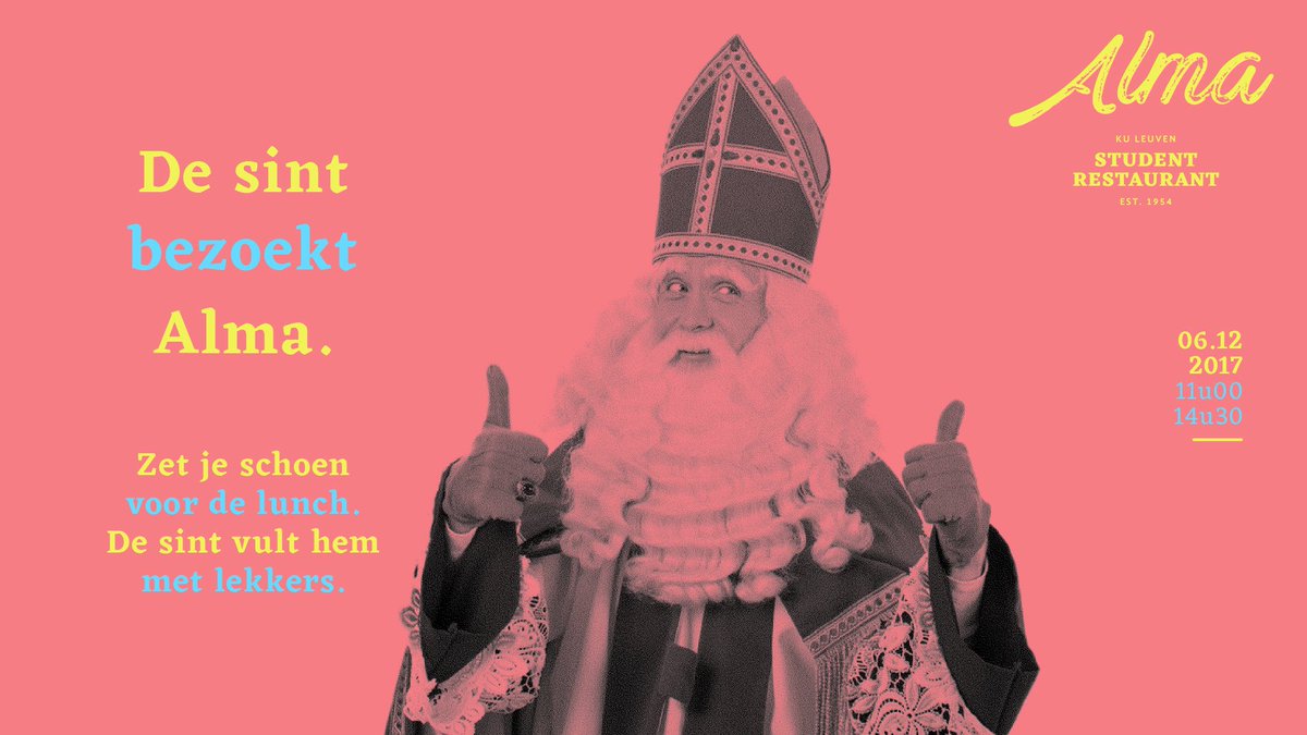 almakuleuven's tweet photo. Zijn jullie klaar voor het bezoek van de goede man? De schoenen worden morgen gevuld van 11:00 tot 14:30 in alle Alma's! https://t.co/x5oU1OUU6q