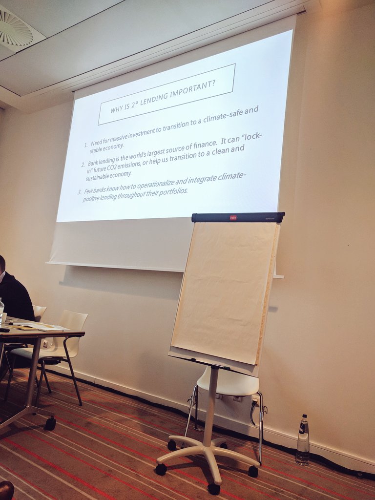 PositiveMoneyEU's tweet photo. .@franboait describes the 2 degree lending project, an ambitious initiative that seeks to shift bank lending away from carbon intensive projects for a more sustainable and climate friendly economy #changefinance https://t.co/rWu31KRgNA