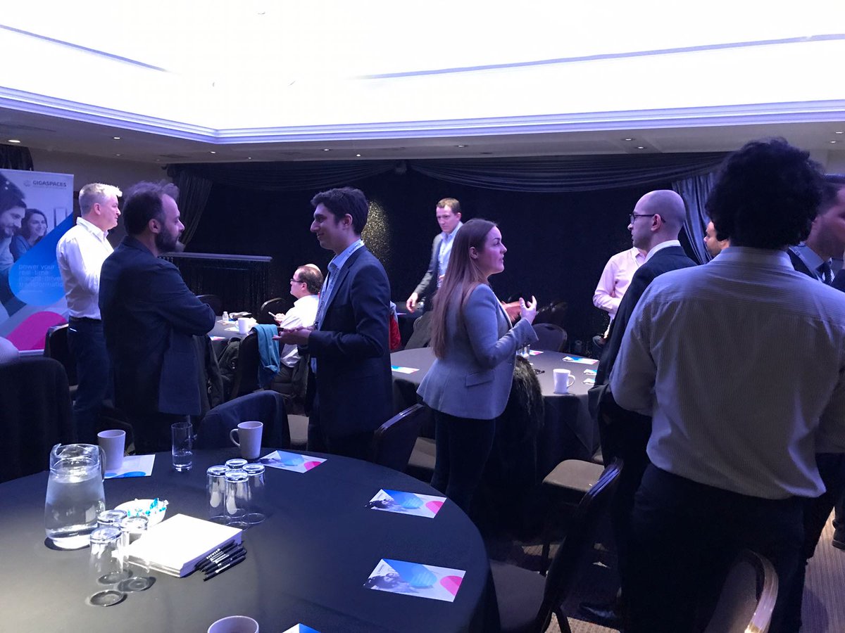 GigaSpaces's tweet photo. UBS, Gresham, Intel &amp; ActiveViam will take the stage in just a few minutes at our #InsightDrivenOrganization Event in London to share insights and details about their approach on how to become an insight-driven organization. Let's go! https://t.co/oqox5PyRqQ