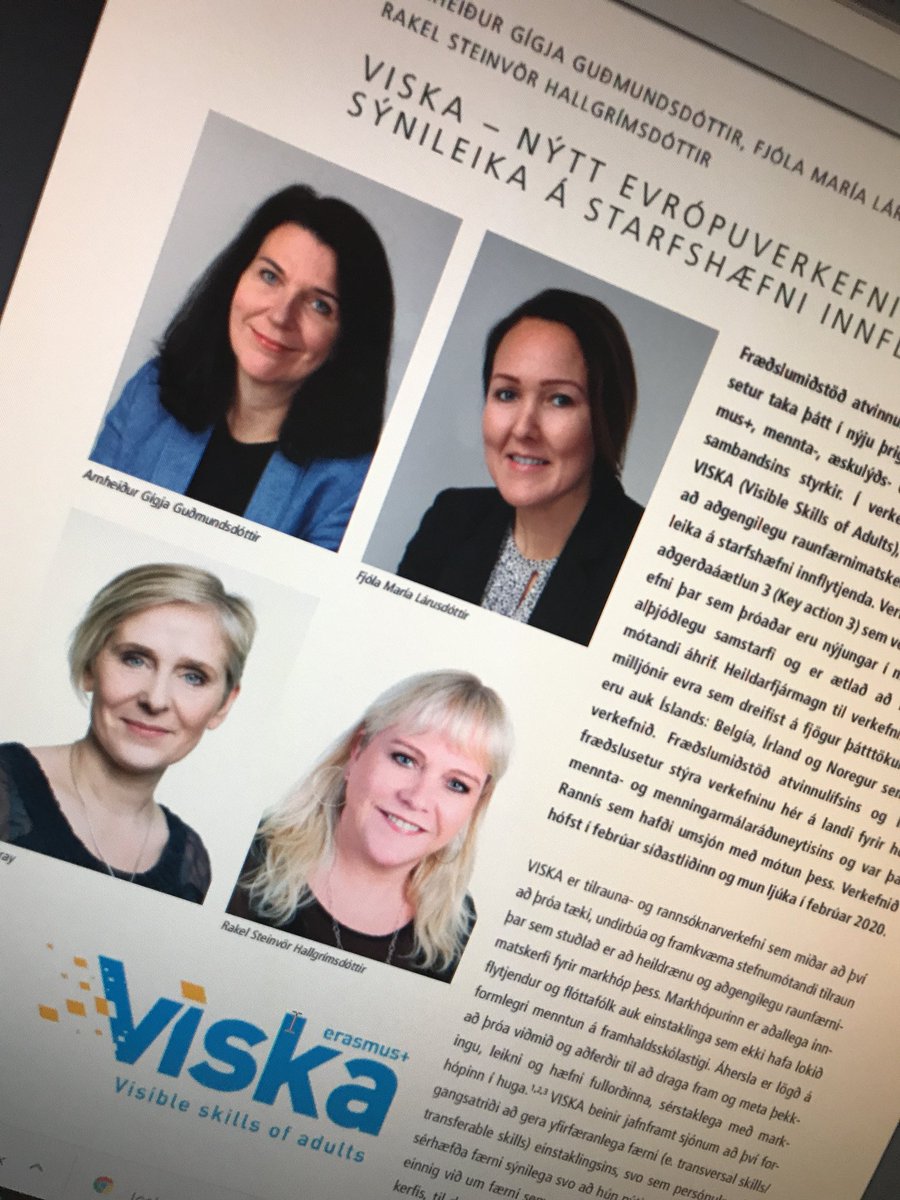 mkhwg03's tweet photo. Our first VISKA article, making skills visible #viskaproject https://t.co/fF4NbThRPx