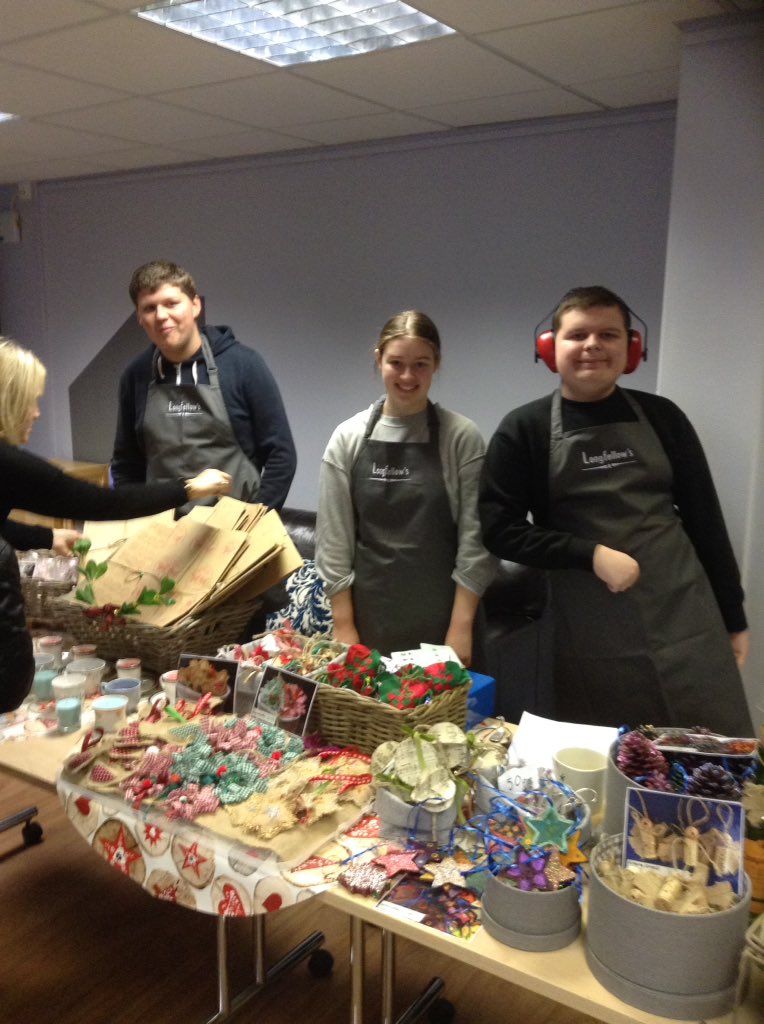 Way_Out_There's tweet photo. We are all ready for our enterprise sale in Longfellow's Cafe #wayoutthere #christmas https://t.co/ySBjYky7c8