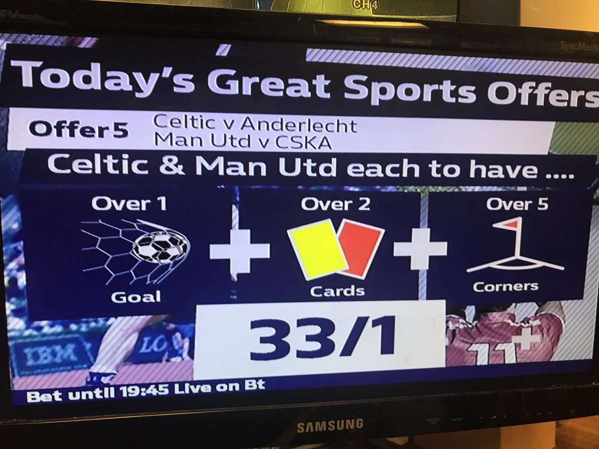 #Celtic #ManUtd 33/1 for this bet today in your local William Hill!
