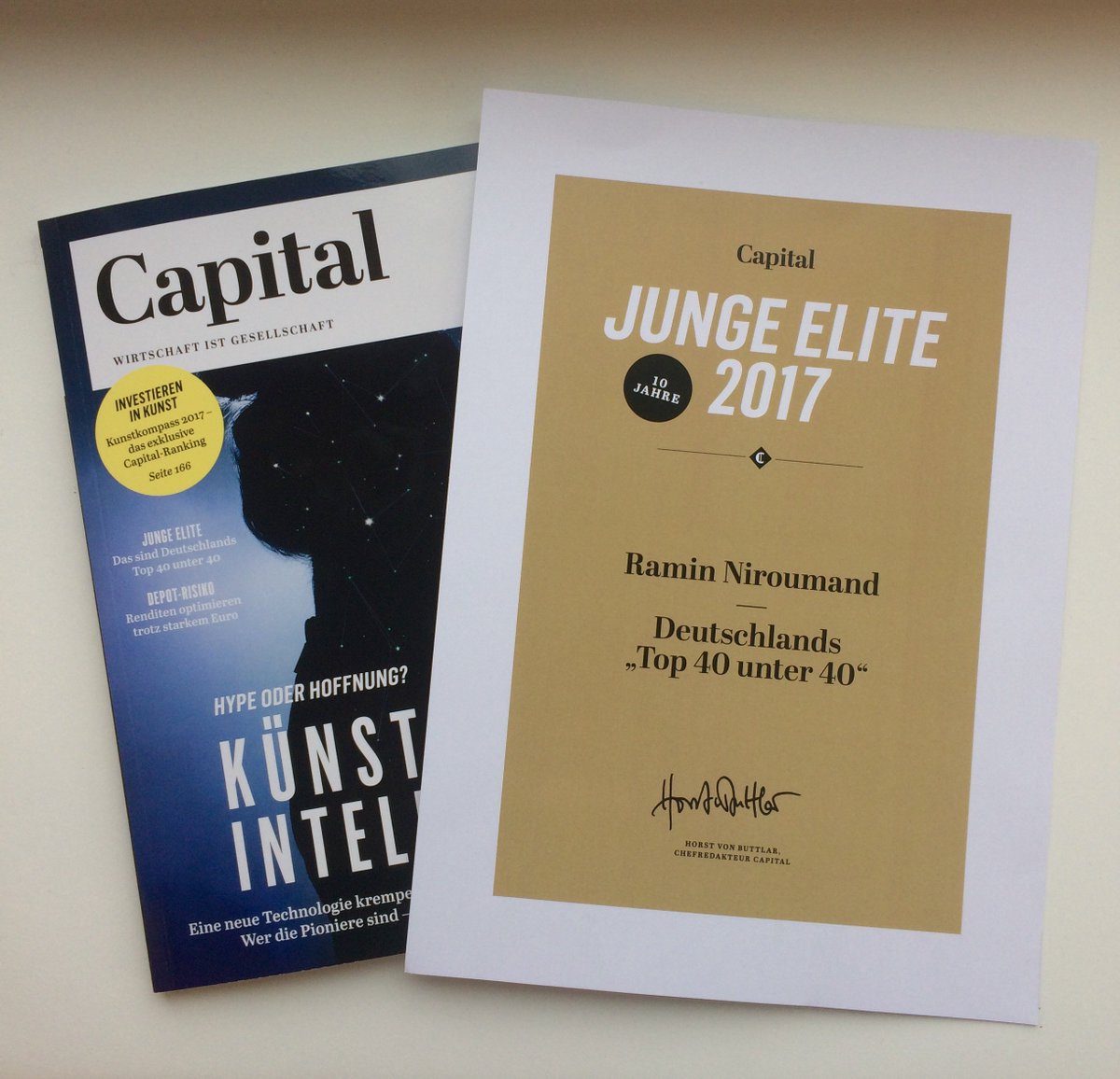 finleap's tweet photo. #Top40unter40: Our CEO and Co-Founder @rnirou is mentioned in the December 2017 issue of @capitalMagazin as top #entrepreneur under 40 #youngelite https://t.co/AndabcRDCT