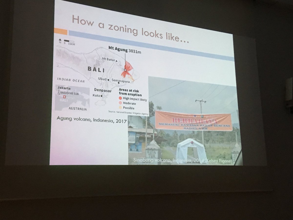 Gemenne's tweet photo. Politics of zoning: similar challenges for nuclear radiation and volcano eruptions. What is arbitrary, and what is absurd? Where are the borders of danger? Essential questions by @LeikoHasegawa and Edouard Kaminski @IPGP_officiel. #PolEarthconference https://t.co/GEJJSNuGw8