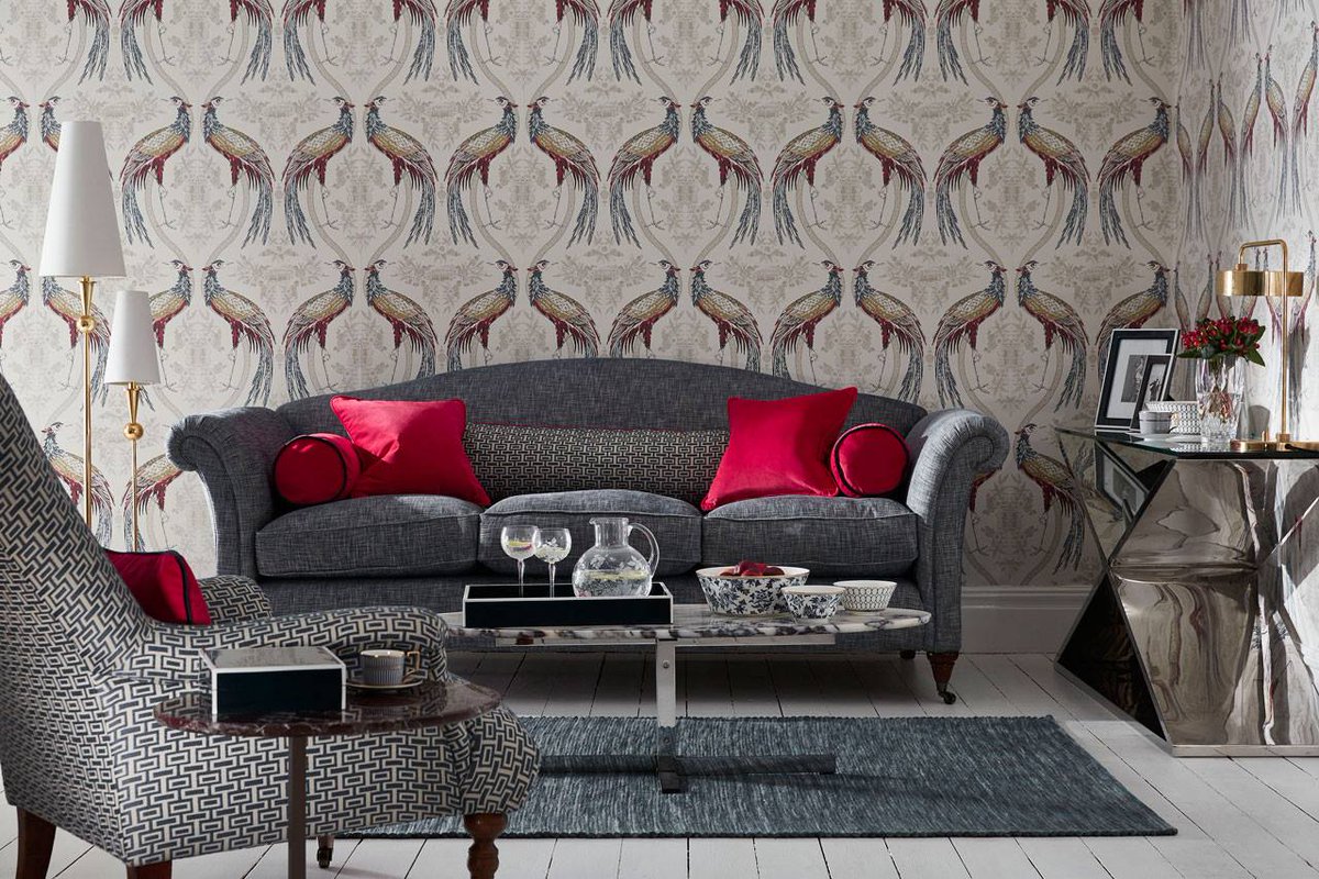 Fabled Crane by Wedgwood Home is large scale #wallpaper design of exotic birds and foliage, just stunning! ow.ly/Nghk30gM5qF
