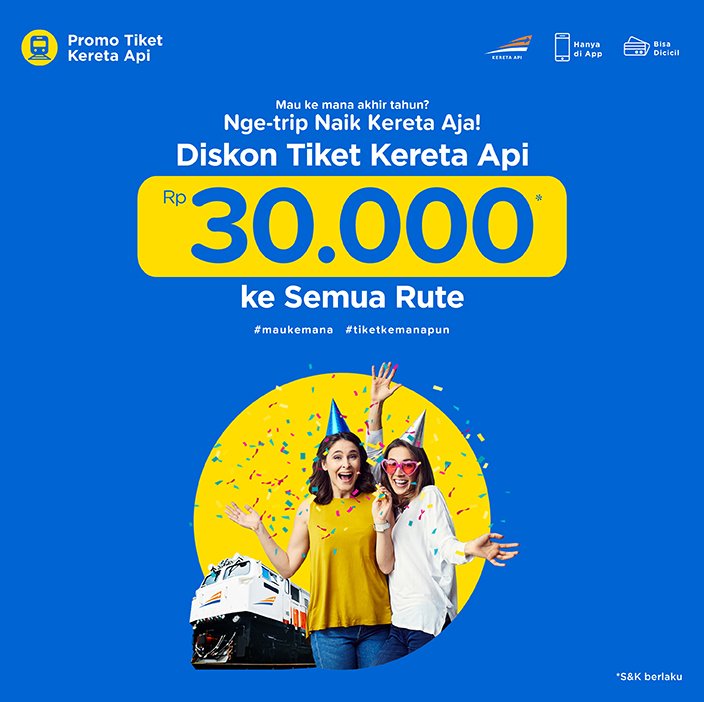 tiket's tweet photo. Harga terbaik + diskon kereta api Rp 30.000 menanti Sobat Tiket utk menikmati keindahan Indonesia https://t.co/gwDUiXarSK #PromoKereta https://t.co/TaYE0Tc0kM