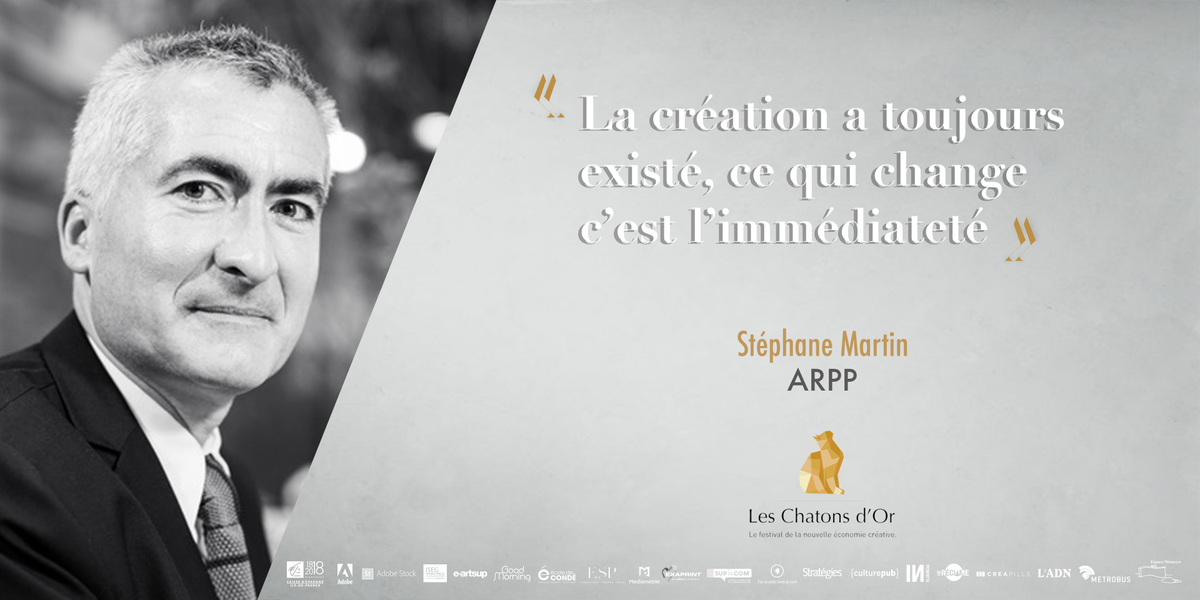 Retour sur l'édition 2017 des #ChatonsdOr avec l'interview de <a href="/smartinarpp/">Stephane Martin</a> - Directeur Général de #ARPP, qui donne notamment son avis sur le concept de "nouvelle économie créative"

Retrouvez l'interview complète sur : ow.ly/7K2K30h1g0e