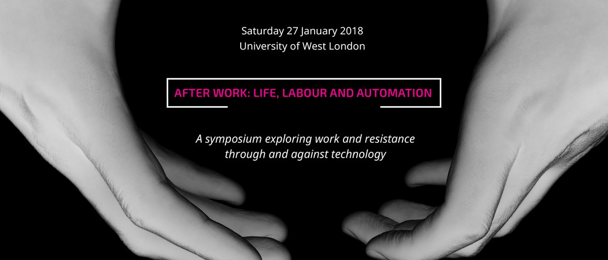 wrkcollective's tweet photo. Which technologies have emancipatory potential? How do we address work as an intersectional issue?
▴
Look 👀 at this all-star line-up: @sambarhino, @phoebemoore, #NinaPower, #FrancescaSobande, @n_srnck & #MarinaVishmidt
▴
https://t.co/I5y2w5qAJ8
#lifelabourautomation ⚙️😍 https://t.co/YH6twxufWV