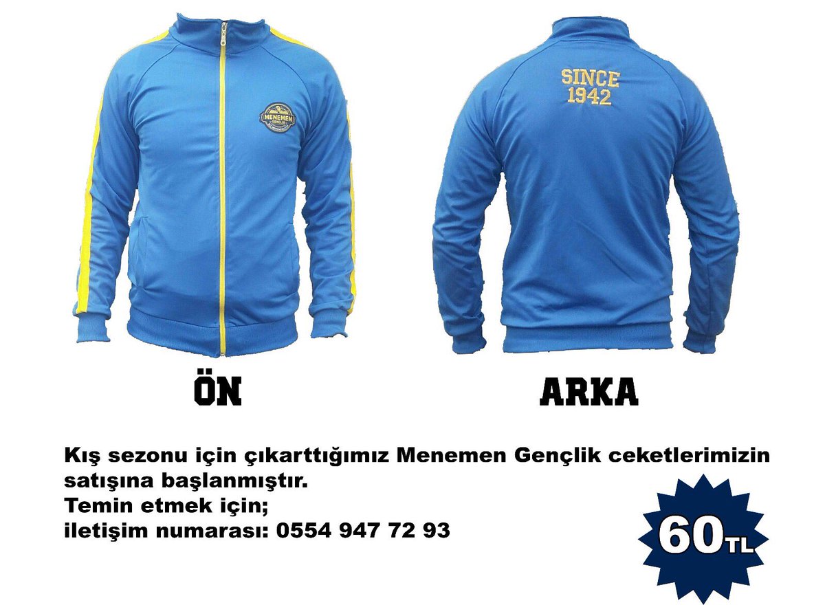 Kış sezonu için çıkardığımız Menemen Gençlik ceketlerimizin satışına başlanmıştır.
Temin etmek için iletişim numarası: 0554 974 72 93