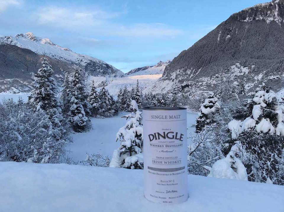 DingleWhiskey's tweet photo. We love seeing our #whiskey, #gin &amp; #vodka making their way around the world! We were sent this fantastic photo of our #SingleMalt #BatchNo1 in the snow at #MendenhallGlacier, Juneau, Alaska, no rocks needed! 🥃
#DingleWhiskeyDistillery #DingleWhiskey 📷 from Andrew J. McCarthy https://t.co/uFQYBmfr2Q