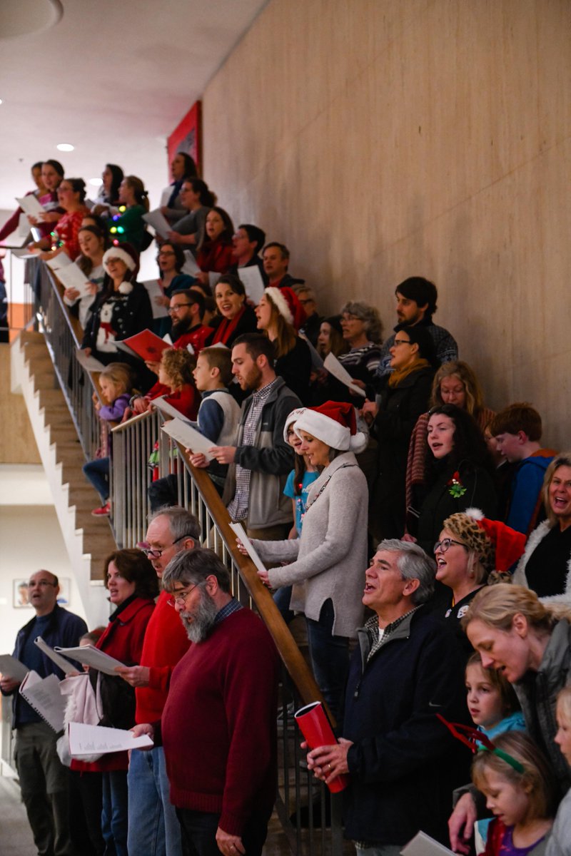 CentreC's tweet image. Last night, Centre College faculty and staff participated in the annual holiday tradition of serenading students with carols across campus, including Grace Doherty Library. 'Tis the season!