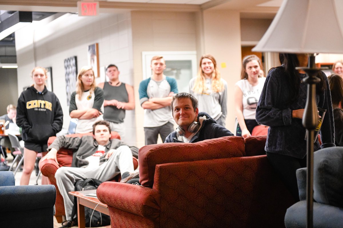 CentreC's tweet image. Last night, Centre College faculty and staff participated in the annual holiday tradition of serenading students with carols across campus, including Grace Doherty Library. 'Tis the season!