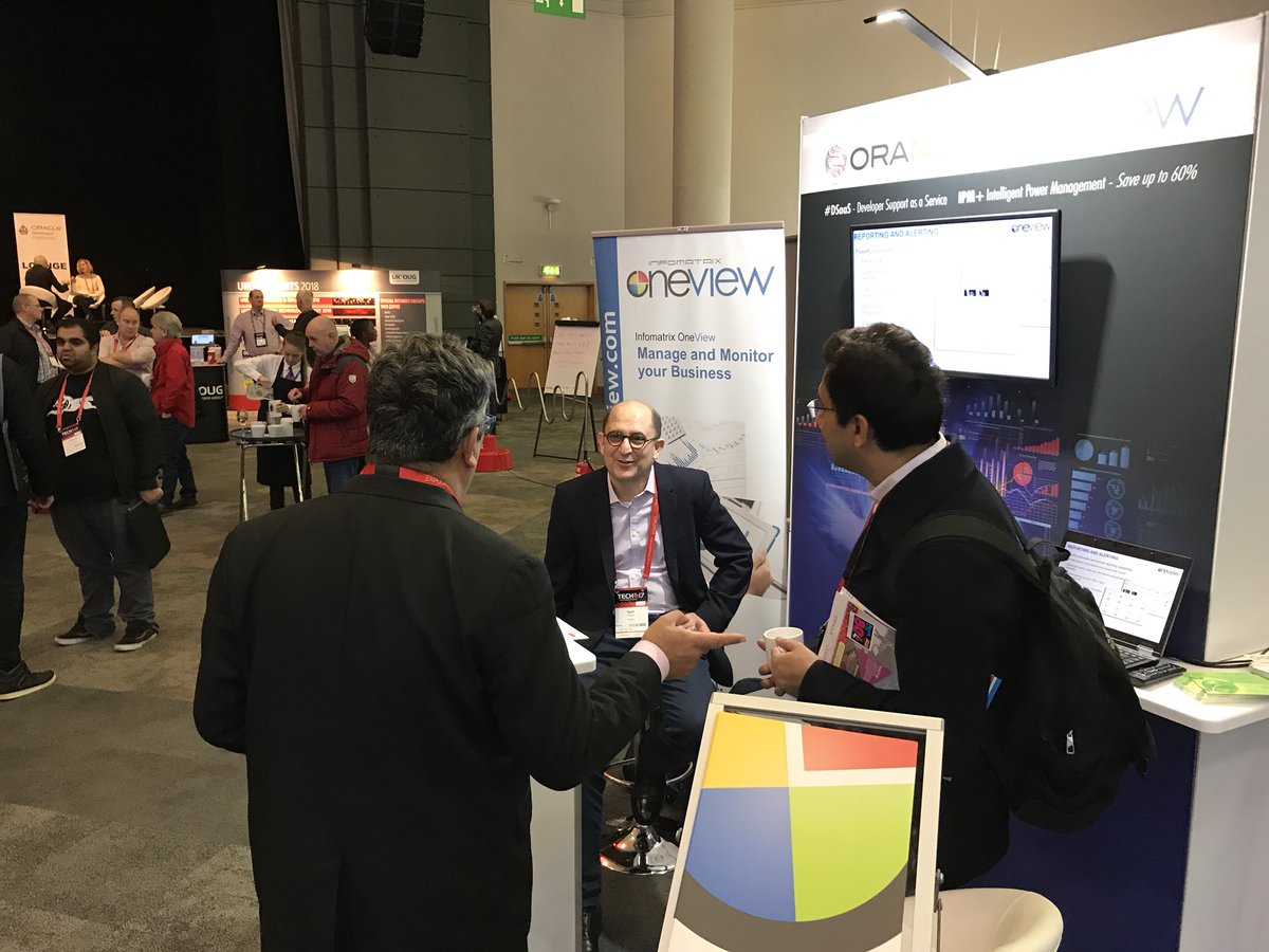 OraNetLtd's tweet photo. Lot’s more of delegates &amp; organisations interested in how we can help them save £10-£30 &amp; 100kg/CO2 Emissions per pc per year net of license fees #ukoug_tech17 #UKOUG_apps17 #UKOUG_jde17 https://t.co/i81XhFYgcx