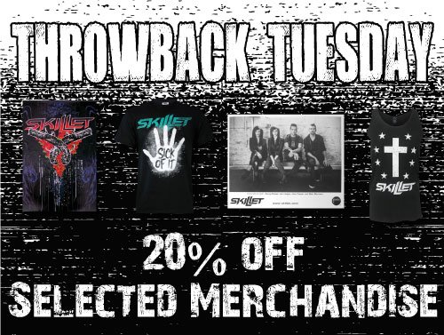 skilletmusic's tweet photo. It's Throwback Tuesday! Get 20% off select items at https://t.co/GiGr9V42wq! https://t.co/dsZDH9V9x1