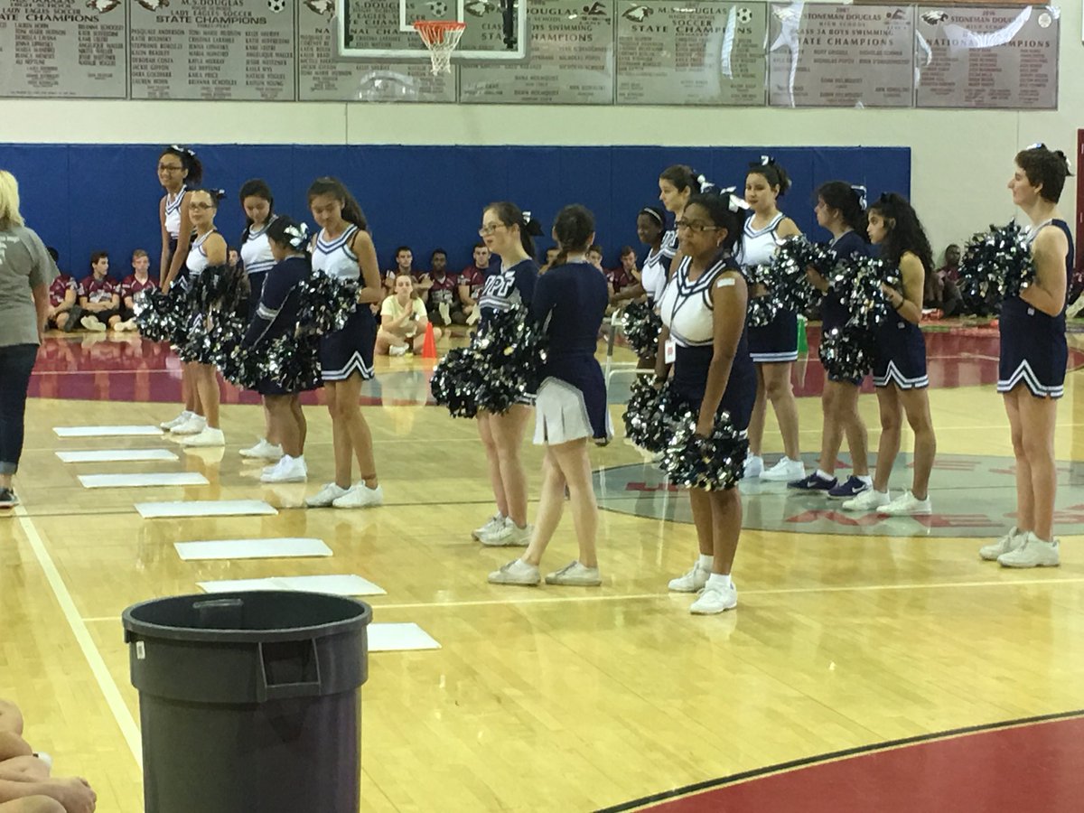 Ty_Thompson71's tweet photo. JPT cheerleaders getting us pumped up for the Special Olympics! @jptprincipal https://t.co/C3n6gLHNYF