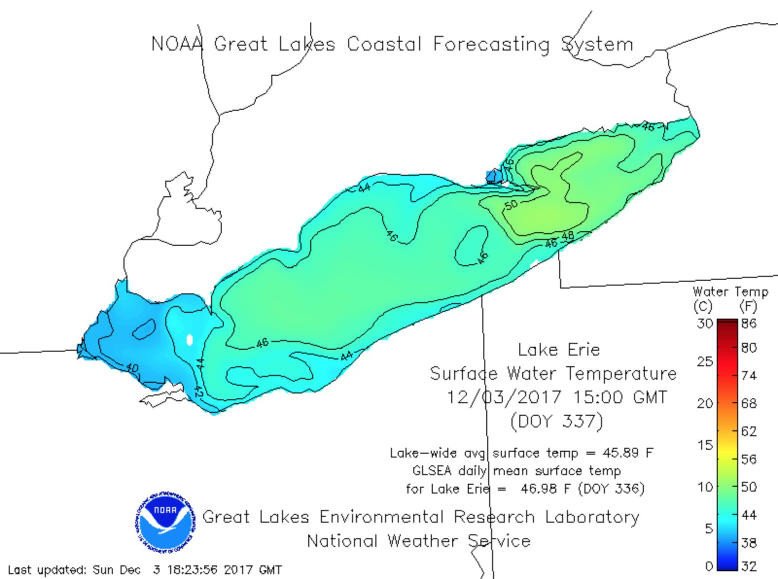 Lake Erie Water Temperature Map Reed Timmer On Twitter: "Surface Water Temperatures Of Lakes Erie/Ontario  Very "Warm", W/ Upper 40S Across Even Near/Above 50 Over Eastern Lake Erie,  And More Uniform Upper 40S Across Ontario. Substantial Instability
