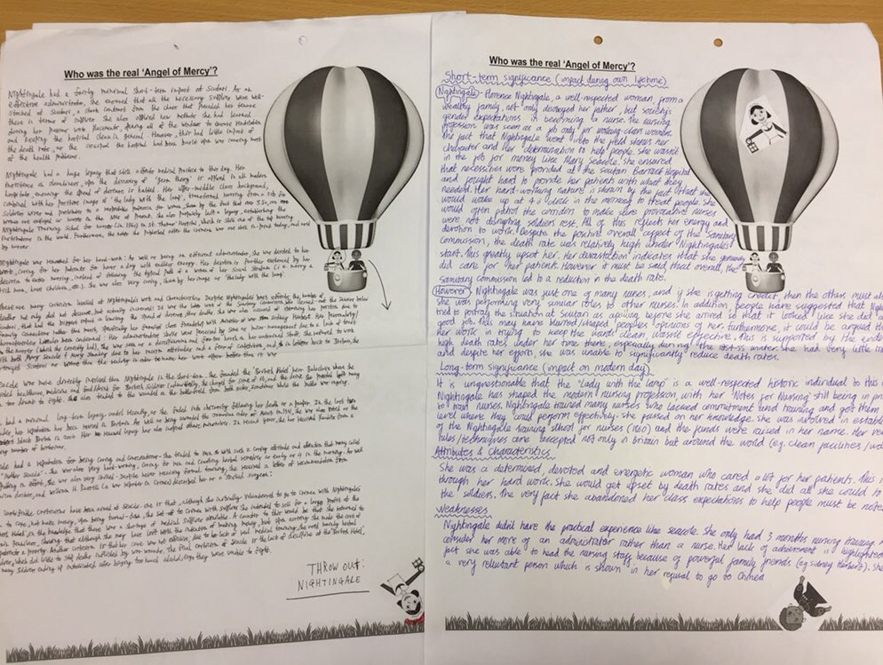 mrshf_hist's tweet image. Really pleased with the outstanding evaluative work of Y13 on Nightingale and Seacole. They’ve made excellent use of their class notes and various extracts from historians to make their final judgements. #angelofmercy #balloondebate #brilliantwork