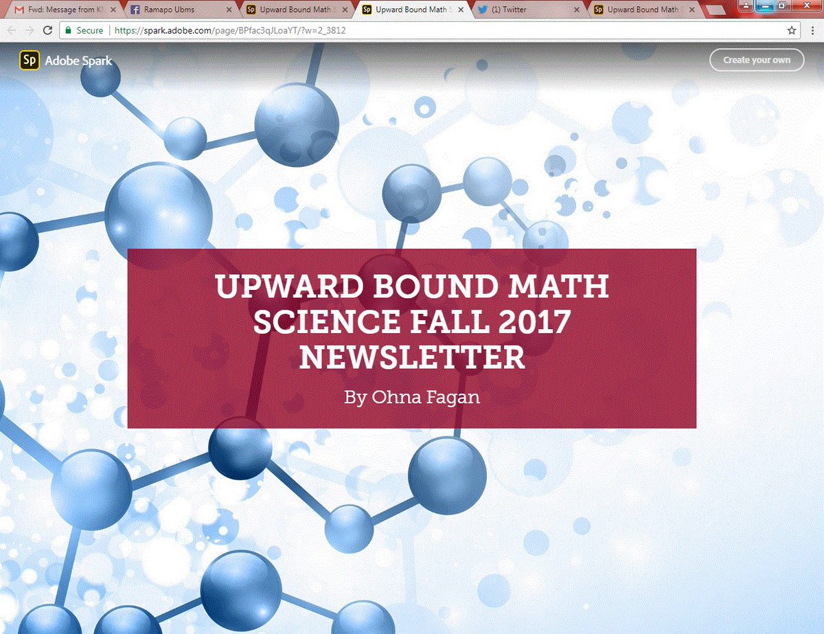 Check out 2017's Upward Bound Math Science Newsletter!
spark.adobe.com/page/BPfac3qJL…