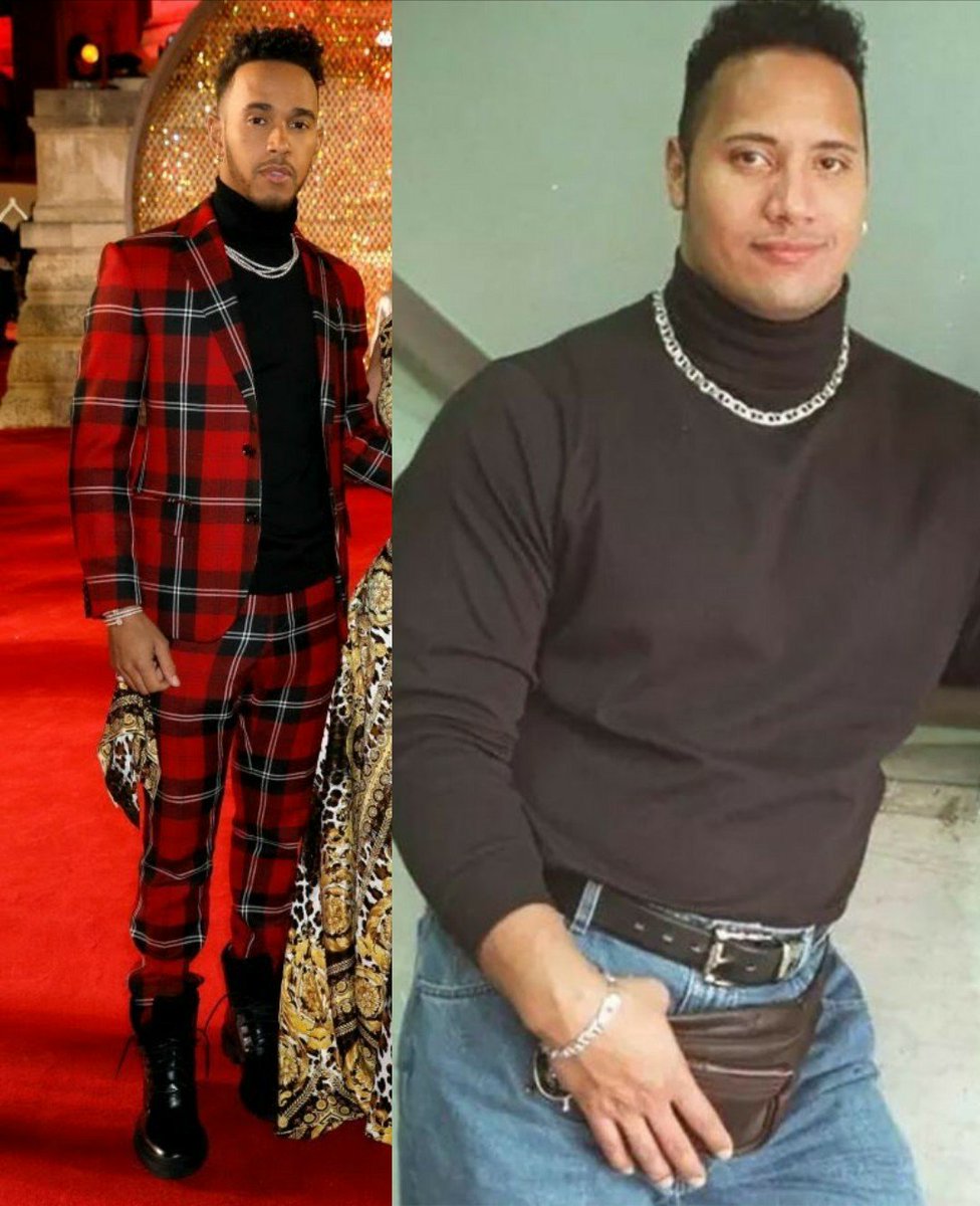 Has <a href="/LewisHamilton/">Lewis Hamilton</a> hired <a href="/TheRock/">Dwayne Johnson</a> as his fashion advisor? 🤔