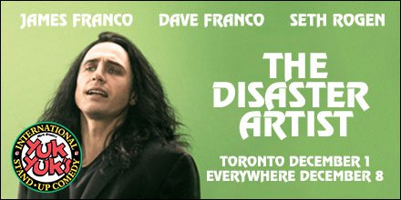 Follow us &amp; RT for a chance to WIN 2 free tix to see THE DISASTER ARTIST, with James Franco. Opens everywhere Dec 8 #SaintJohn