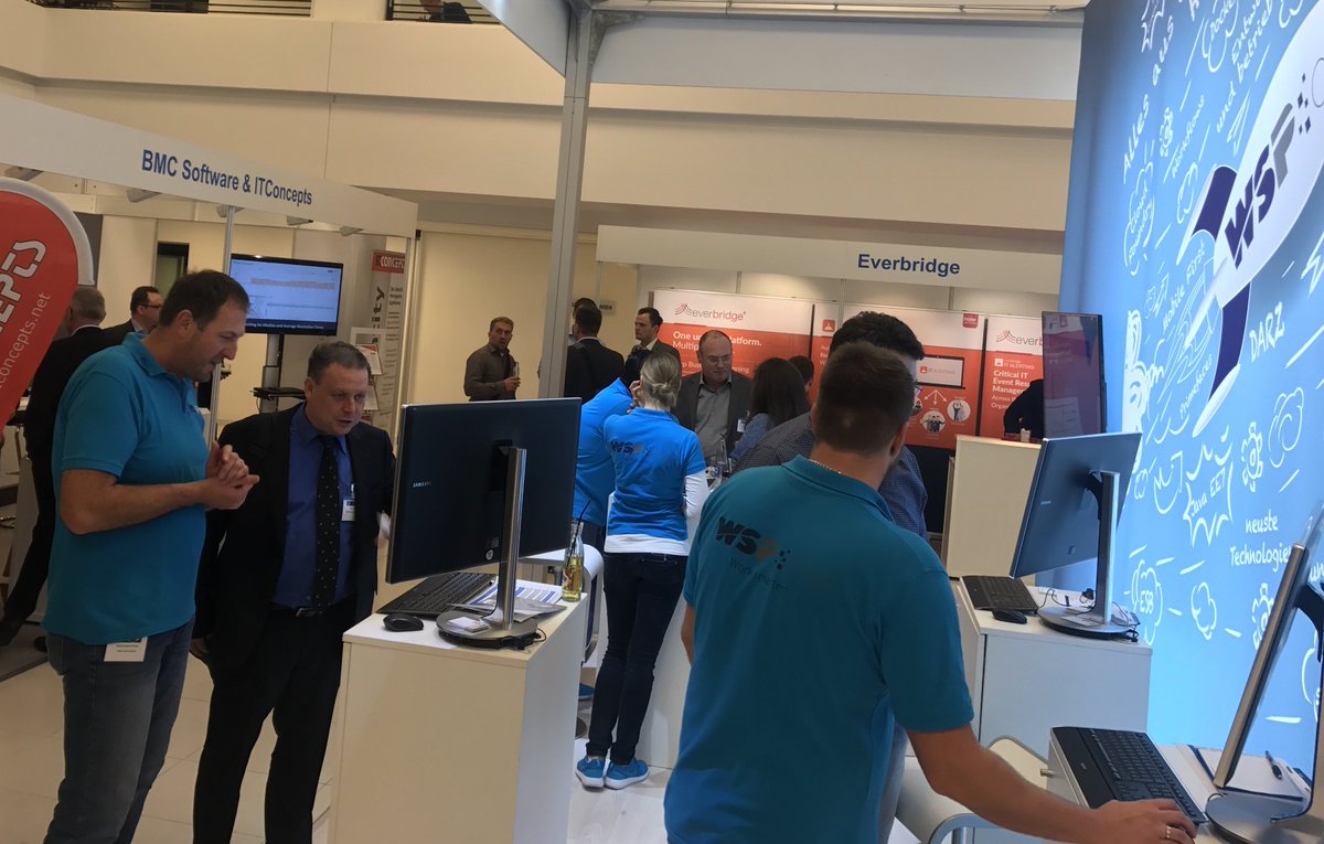 WSP_Soft's tweet photo. Nach einer sehr erfolgreichen Keynote ist der Stand gut besucht. Wer sich bisher keinen Platz an einem unserer Demo-Points sichern konnte: um 13:40 Uhr folgt die große Live-Demo von #WSPone auf der Bühne im #itSMF Lösungsforum. #itSMFJK https://t.co/FXhk7lytIv