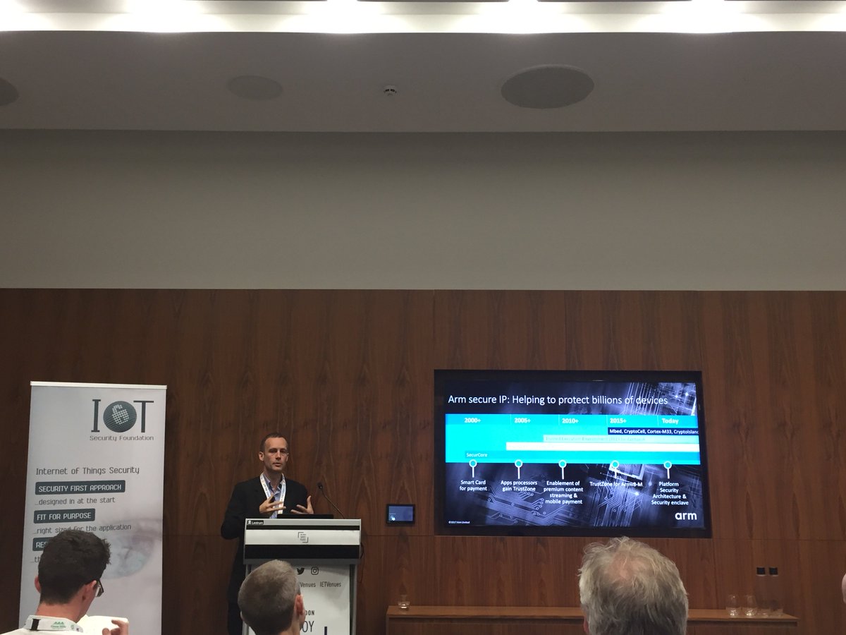IoT_SF's tweet photo. #iotsf2017 Neil Parris from @arm discussing how ARM are already protecting billions of devices #secureIP #iot #IoTSecurity https://t.co/mNADUBjFQ0