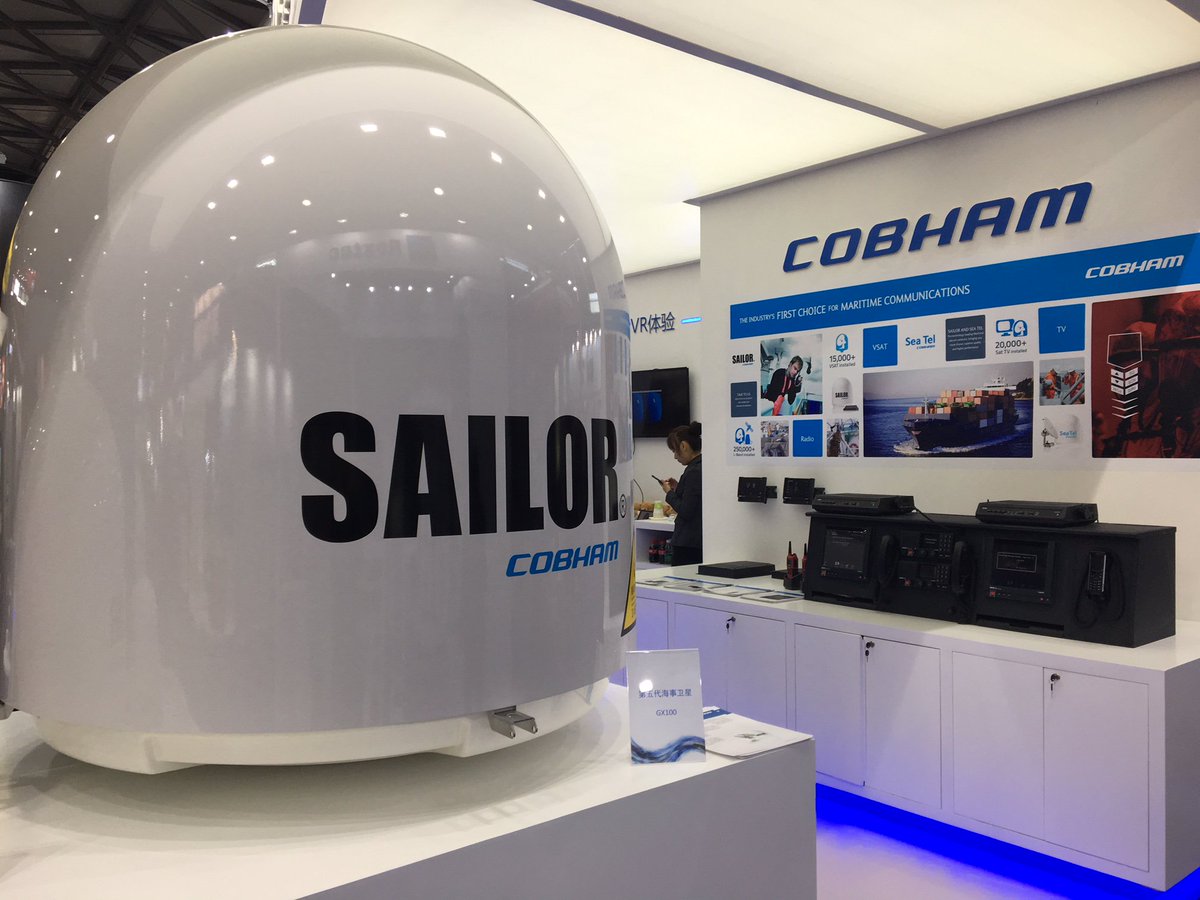 CobhamSATCOMMar's tweet photo. We are here at #Marinetec China in Shanghai from 5 – 8 December. Come and see us on booth N3K51 in Hall 3. https://t.co/3CvMP9ijzp
