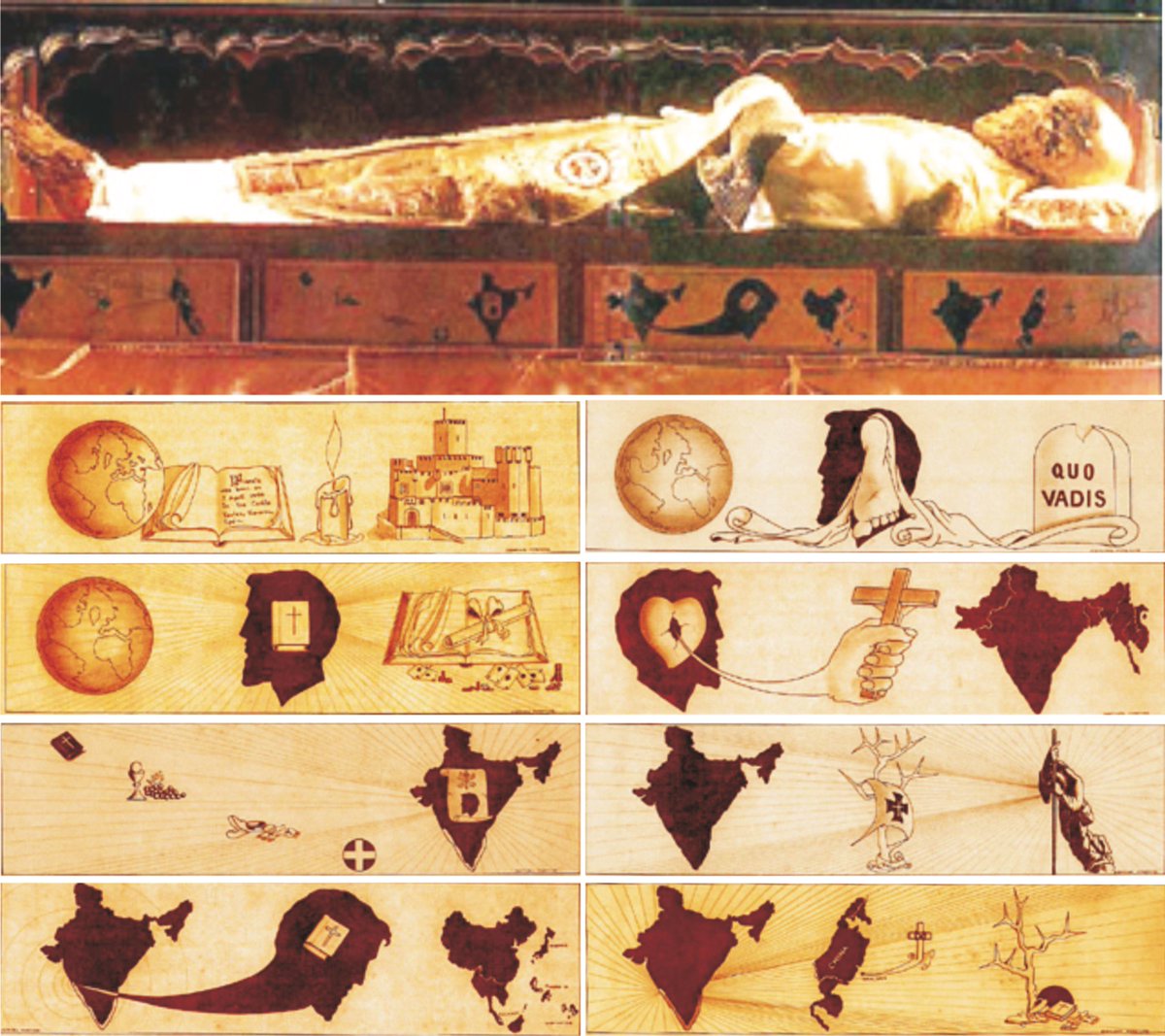 goachitramuseum's tweet photo. #GoaChitra takes privilege in exhibiting the eight original drawings depict the different facets and life of #StFrancisXavier. The drawings were used in1974 exposition.All the drawings are bequeathed to the Goa Chitra Museum by the creator and renowned Goan artist, Dom
Martin https://t.co/GcMot1Ooy5