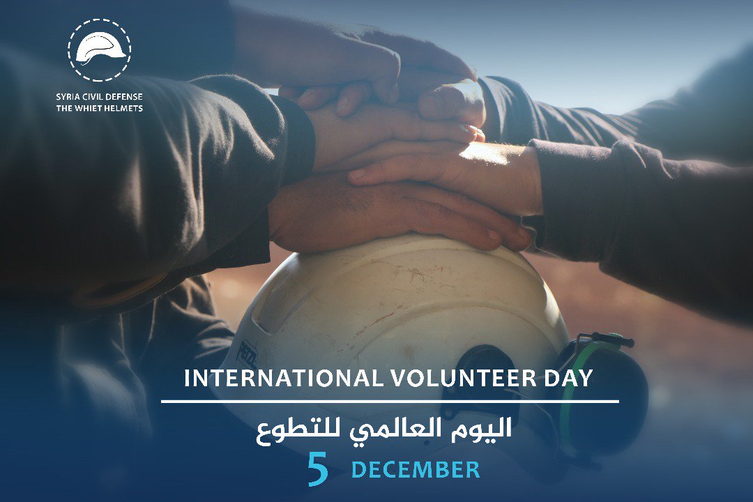 SyriaCivilDef's tweet photo. "Our goal is to instil the love of good and volunteerism, and serve society as a supreme value in our work".
#internationalvolunteerday #syriancivildefence #thewhitehelmets https://t.co/FOrZqd9exi
