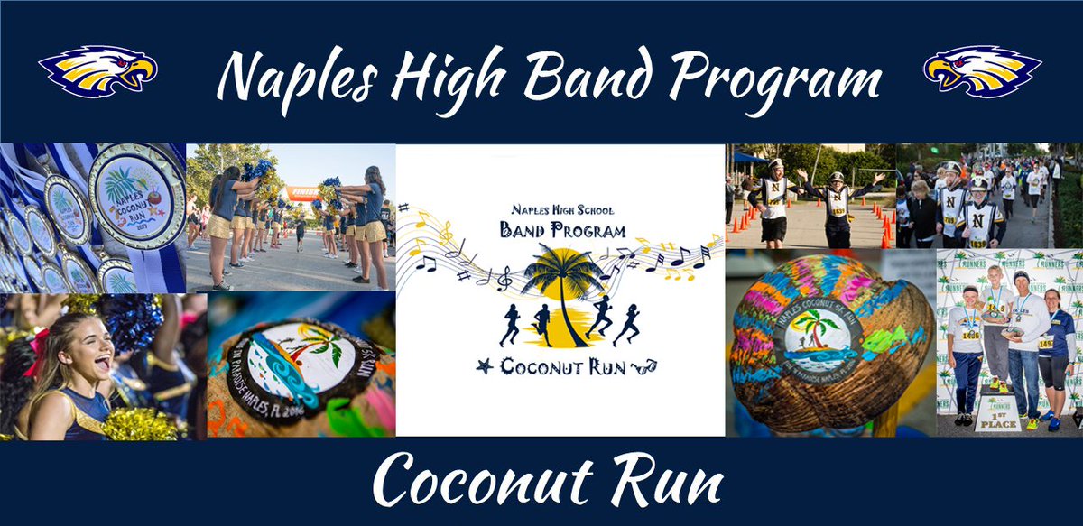 NaplesHighBand's tweet photo. 2018 Coconut Run Information is Now Available at https://t.co/rSfeSNpe1g
Please follow the link to see how you can support the NHS Band Program. Run, volunteer, donate <3 https://t.co/KS4DhCuCc0
