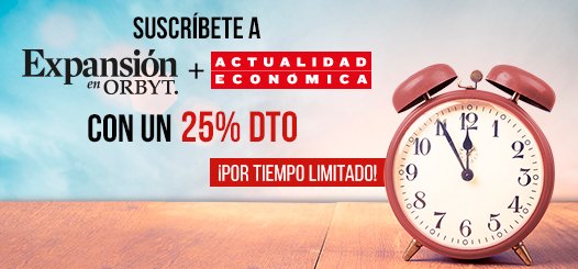¡OFERTA POR TIEMPO LIMITADO! Suscríbete a EXPANSIÓN en Orbyt + Actualidad Económica con un 25% de DTO. ¿A qué esperas? Entra ya en bit.ly/2iUfolf