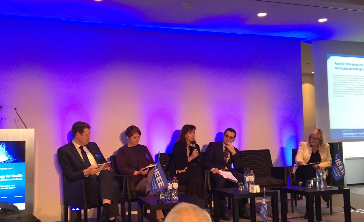 ProfCJJ's tweet photo. The 2nd panel of the day @ #IEEEHealthSummit on "managing the data deluge" has just kicked off @miguelgsb @HadasLewy @AureliePols https://t.co/yvPbnPM2A9