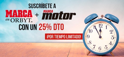 ¡OFERTA POR TIEMPO LIMITADO! Suscríbete a MARCA en Orbyt  + Marca Motor con un 25% de DTO. ¿A qué esperas? Entra ya en bit.ly/2A7hc1k