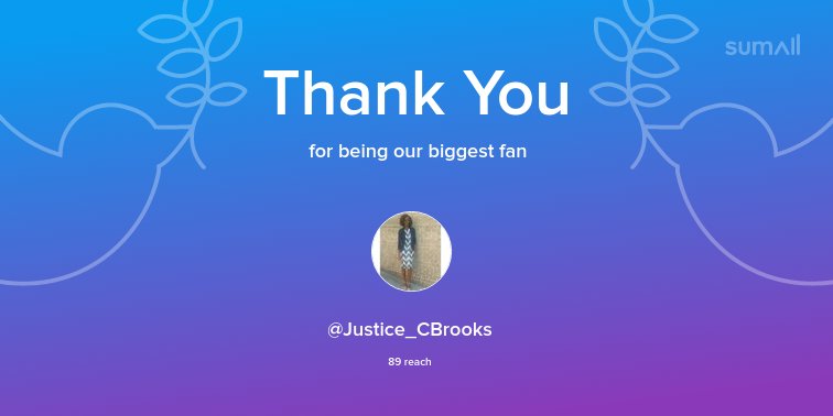 Our biggest fans this week: @Justice_CBrooks. Thank you! via sumall.com/thankyou?utm_s…