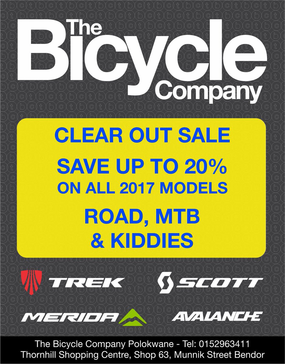 Clear Out Sale! <a href="/TBC_Polokwane/">The Bicycle Company</a> #bicycle #sale #roadbike #mtb