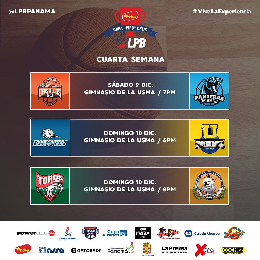 Prodenapanama's tweet photo. Las emociones de la @lpbpanama regresan en su cuarta semana con los siguientes partidos #ViveLaExperiencia #LPBNation https://t.co/WgsIYGK5jx